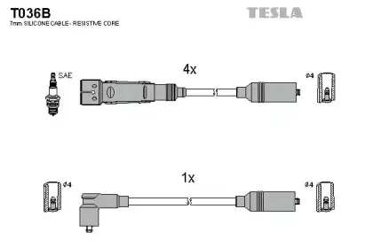 Комплект проводов зажигания TESLA купить