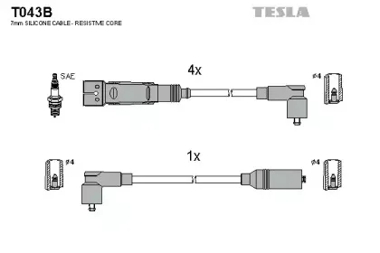 Комплект проводов зажигания TESLA купить