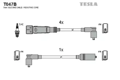 Комплект проводов зажигания TESLA купить