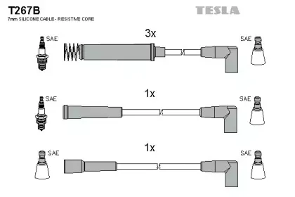 Комплект проводов зажигания TESLA купить