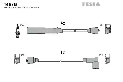 Комплект проводов зажигания TESLA купить