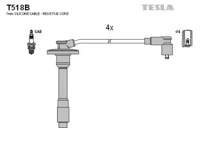 Комплект проводов зажигания TESLA купить