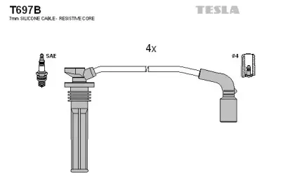 Комплект проводов зажигания TESLA купить