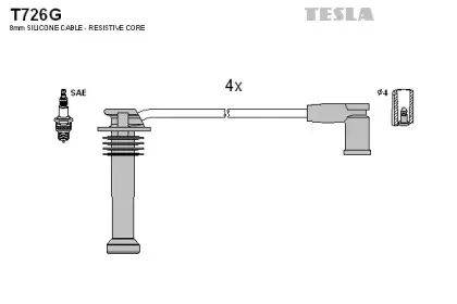 К-т дротів високої напруги TESLA купить