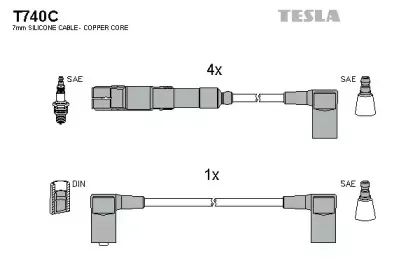 Комплект проводов зажигания TESLA купить