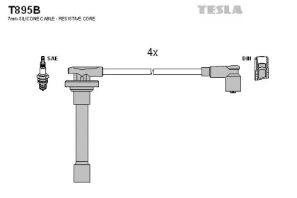 Комплект проводов зажигания TESLA купить