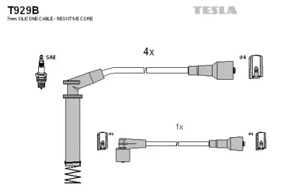Комплект проводов зажигания TESLA купить