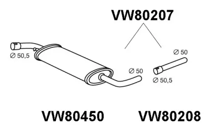 Средний глушитель выхлопных газов VENEPORTE купить