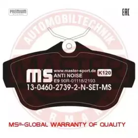 Комплект тормозных колодок, дисковый тормоз MASTER-SPORT купить
