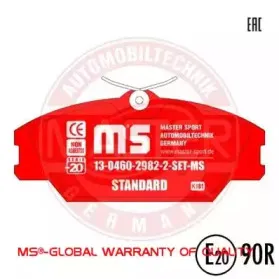 Комплект тормозных колодок, дисковый тормоз MASTER-SPORT купить