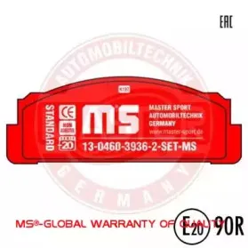 Комплект тормозных колодок, дисковый тормоз MASTER-SPORT купить