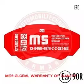 Комплект тормозных колодок, дисковый тормоз MASTER-SPORT купить