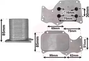 масляный радиатор, двигательное масло VAN WEZEL купить