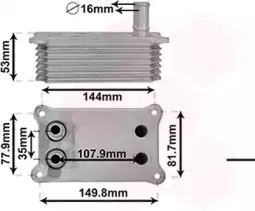 масляный радиатор, двигательное масло VAN WEZEL купить