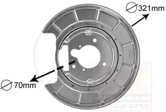 Отражатель, диск тормозного механизма VAN WEZEL купить