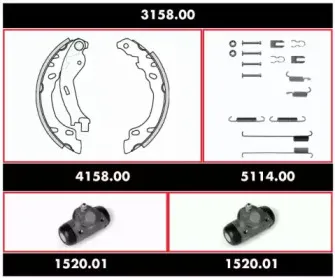 Комплект тормозов, барабанный тормозной механизм WOKING купить