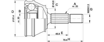 Шарнирный комплект, приводной вал OPEN PARTS купить
