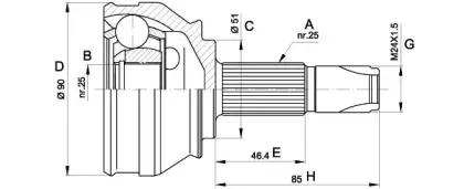 Шарнирный комплект, приводной вал OPEN PARTS купить