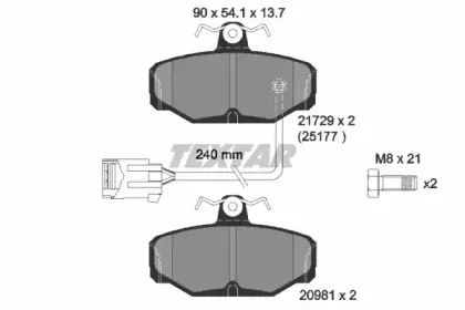 Комплект тормозных колодок, дисковый тормоз TEXTAR купить