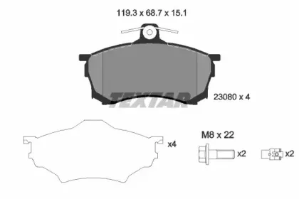 Комплект тормозных колодок, дисковый тормоз TEXTAR купить