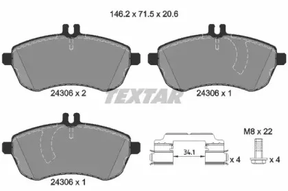 Комплект тормозных колодок, дисковый тормоз TEXTAR купить
