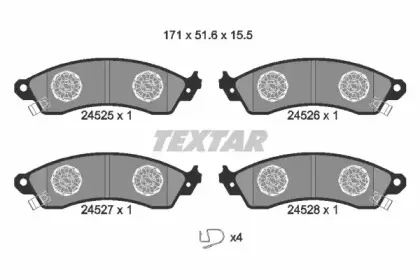 Комплект тормозных колодок, дисковый тормоз TEXTAR купить