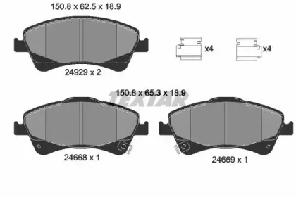 Комплект тормозных колодок, дисковый тормоз TEXTAR купить