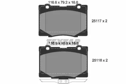 Комплект тормозных колодок, дисковый тормоз TEXTAR купить