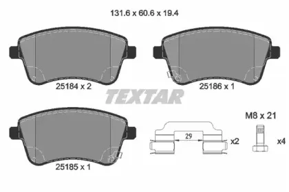 Комплект тормозных колодок, дисковый тормоз TEXTAR купить