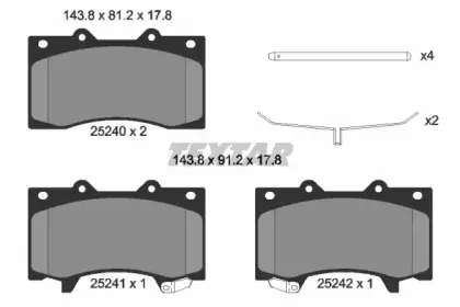 Комплект тормозных колодок, дисковый тормоз TEXTAR купить