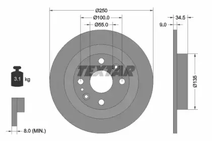 Тормозной диск TEXTAR купить