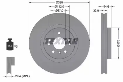 92150605 TEXTAR Диск гальмівний TEXTAR купить