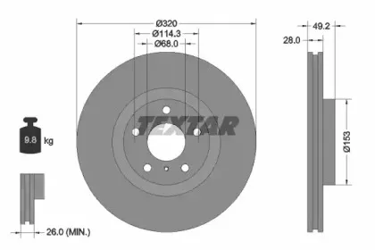Тормозной диск TEXTAR купить