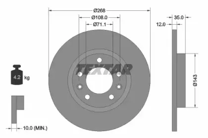 Тормозной диск TEXTAR купить