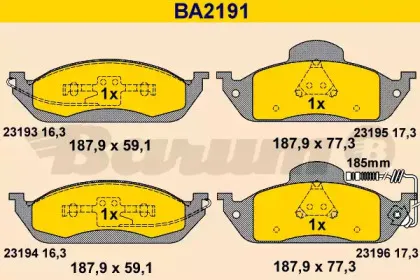 Комплект тормозных колодок, дисковый тормоз BARUM купить
