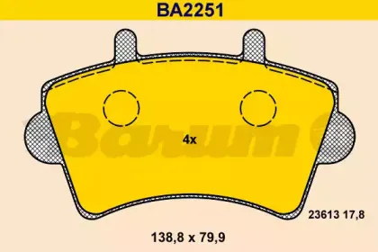 Комплект тормозных колодок, дисковый тормоз BARUM купить