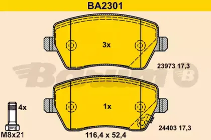 Комплект тормозных колодок, дисковый тормоз BARUM купить