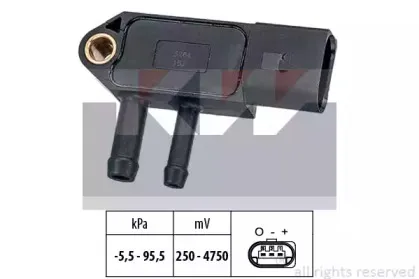 493 264 KW Датчик тиску вихлопних газів (аналог EPS 1.993.264/Facet 10.3264 ) KW купить