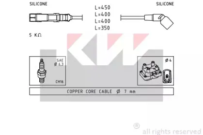 Комплект проводов зажигания KW купить
