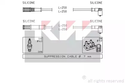 Комплект проводов зажигания KW купить