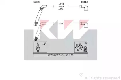 Комплект проводов зажигания KW купить
