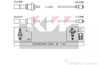 Комплект проводов зажигания KW купить