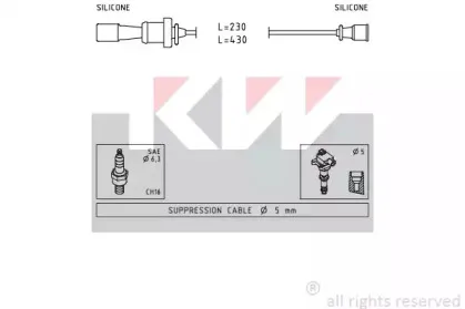 Комплект проводов зажигания KW купить