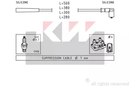 Комплект проводов зажигания KW купить