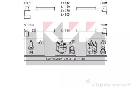 Комплект проводов зажигания KW купить