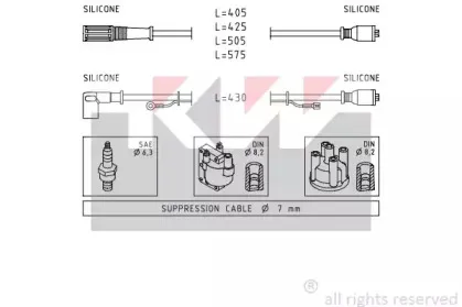 Комплект проводов зажигания KW купить