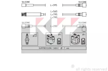 Комплект проводов зажигания KW купить