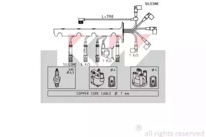 Комплект проводов зажигания KW купить