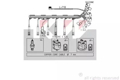 Комплект проводов зажигания KW купить