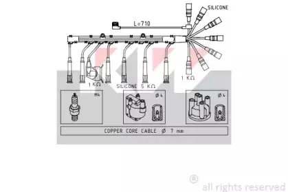 Комплект проводов зажигания KW купить